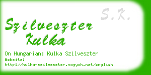 szilveszter kulka business card